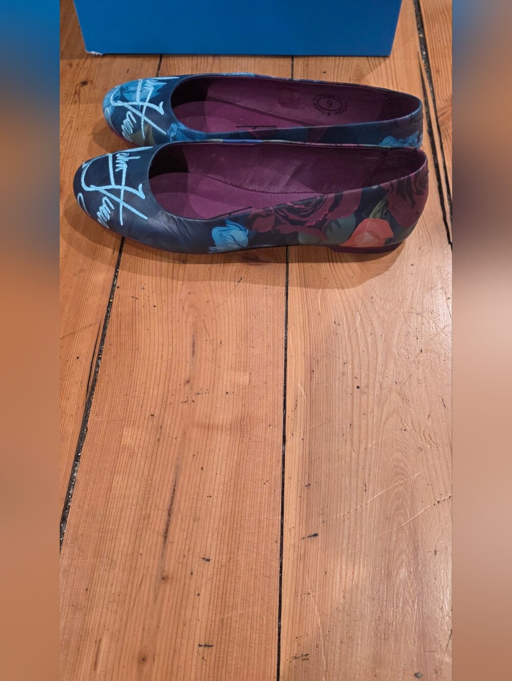 John Fluevog Women's Blue Signature Ballet Flats - Picture 3 of 7